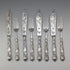 1840 British Antique Pure Silver Handle Fish Cutlery, 4 Pairs, William Sansom